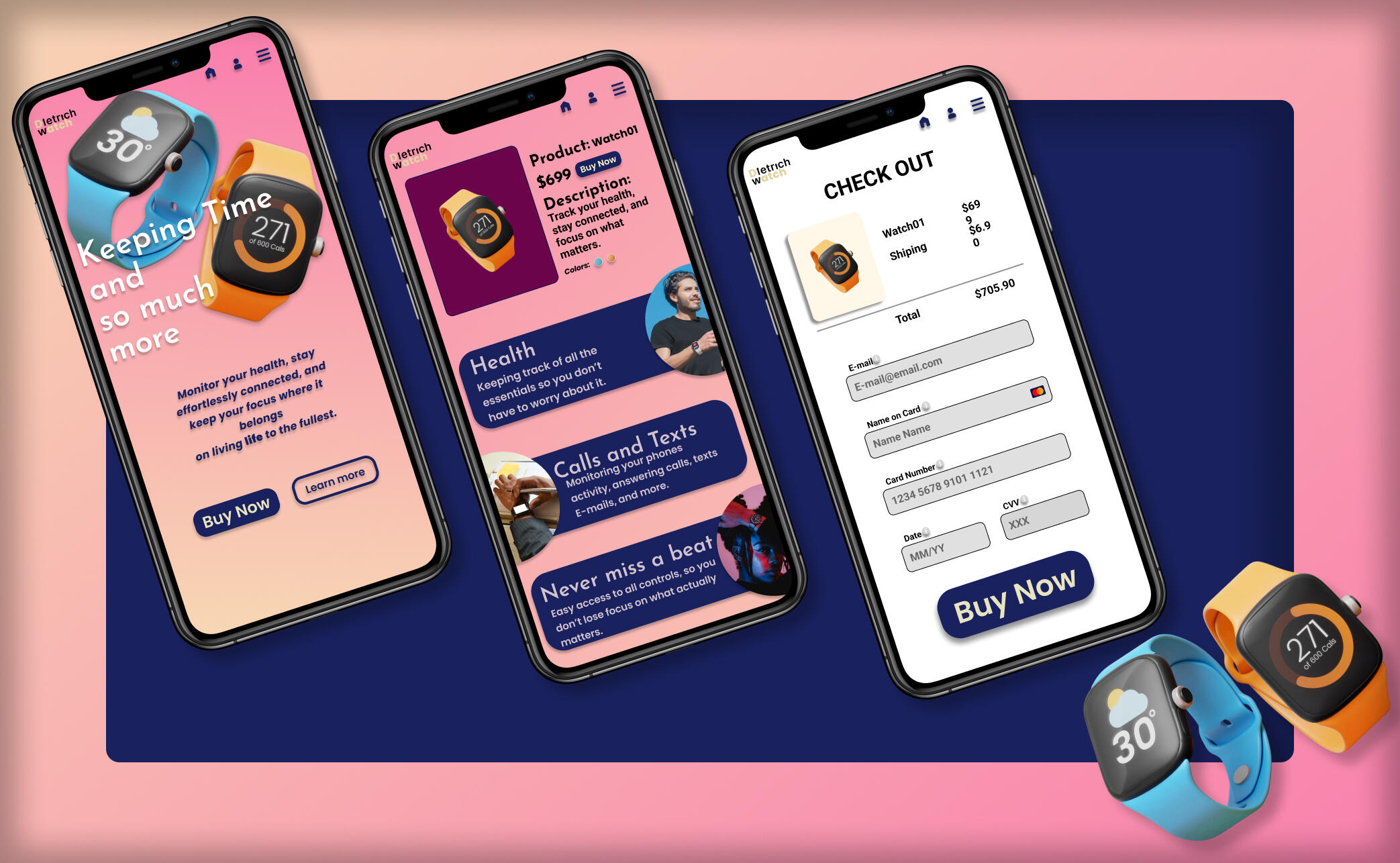O site consiste em uma experiência moderna para a compra de um smart watch. Focando em um estilo de vida que acompanha o aparelho.